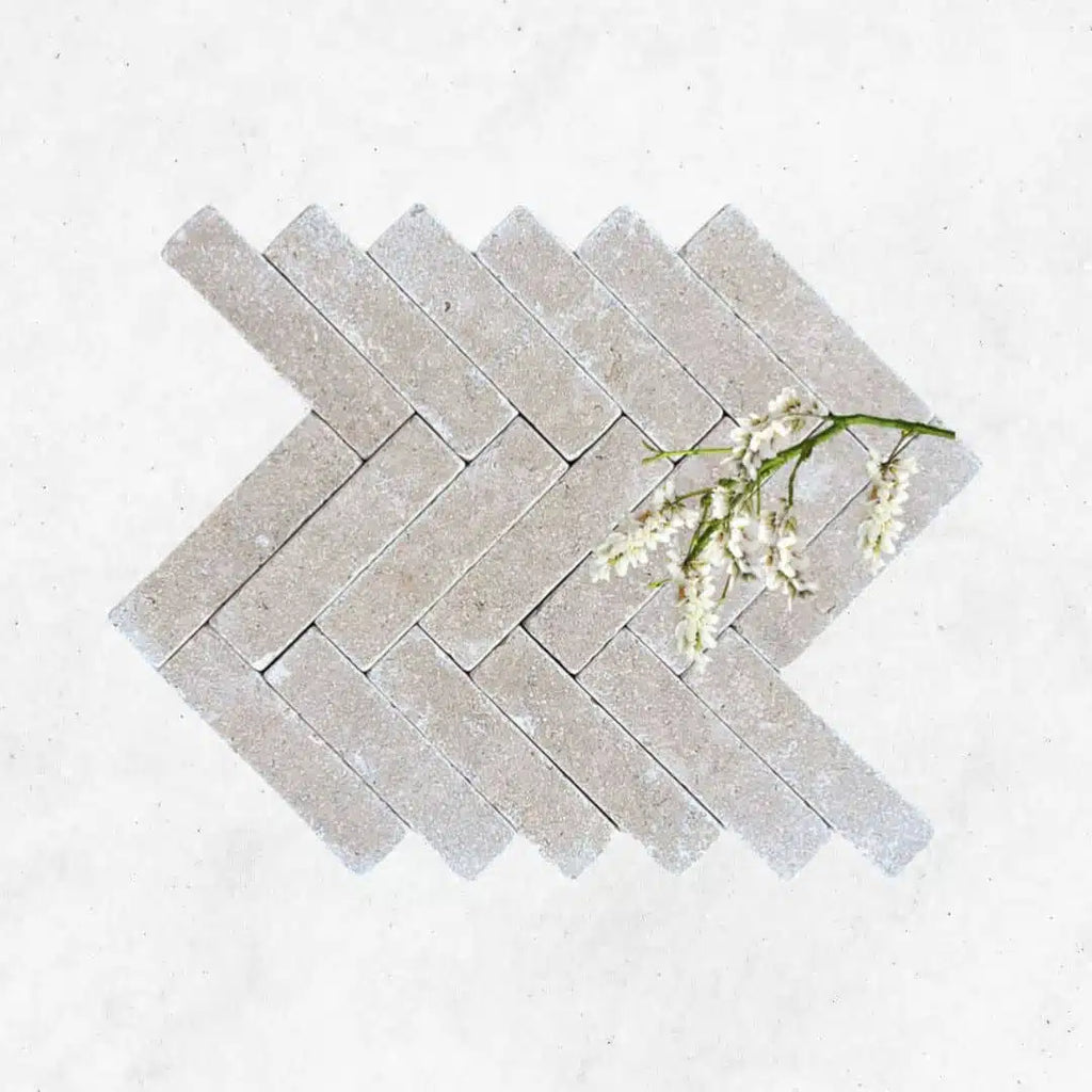 Dijon Limestone Acid Wash 200mm x 50mm Slim Cobbles