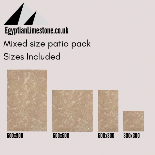 Dijon Limestone - Honed & Tumbled - Patio Pack Mixed Sizes