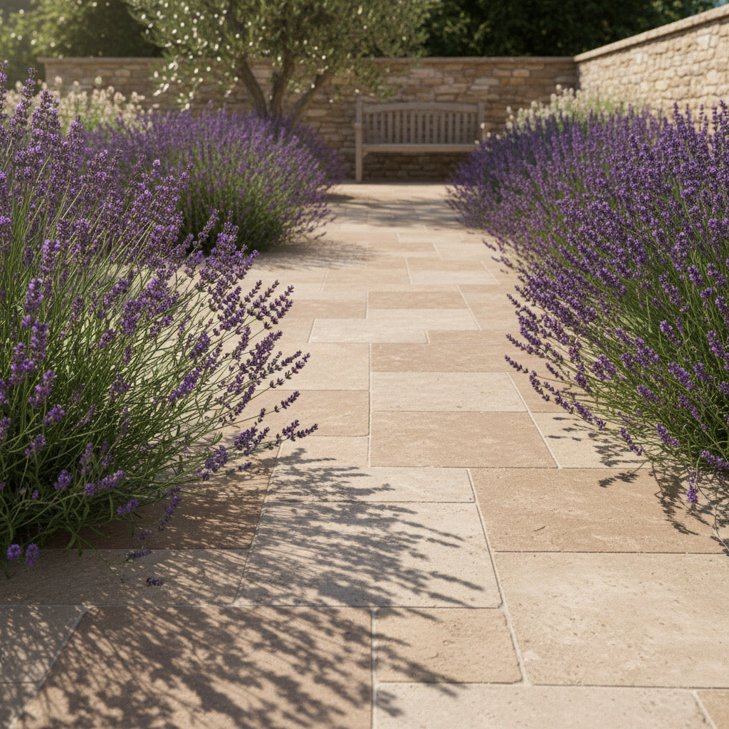 Dijon Limestone - Sinai Pearl Acid Wash Tumbled - Mixed Sizes Patio Pack